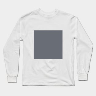 Solid Slate Dark Gray Monochrome Minimal Design Long Sleeve T-Shirt